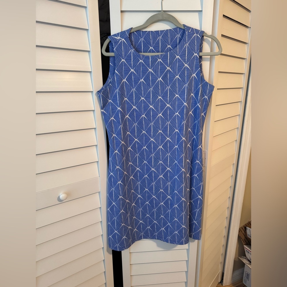 Blue Geometric Pattern Dress